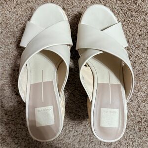 Dolce Vita Cream Cross-Band Mules